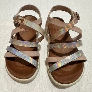 Mia Toddler Sandals Little Halsie Size 9 Dusty Pink and Silver